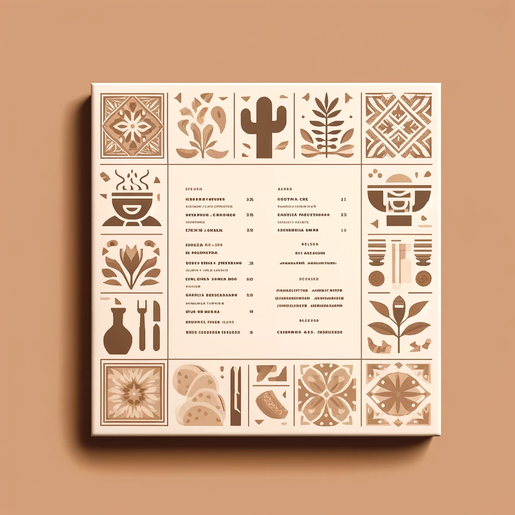 Mexican cuisine restaurant menu